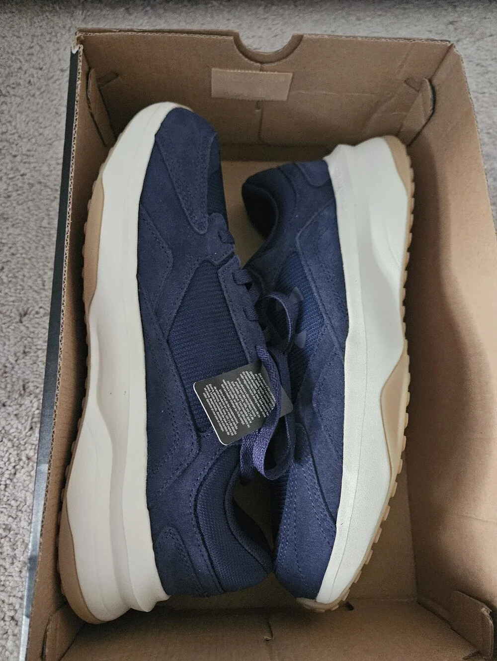 NWT Under Armour UA Edge Suede Mens 10 Navy Blue Charged Sneakers